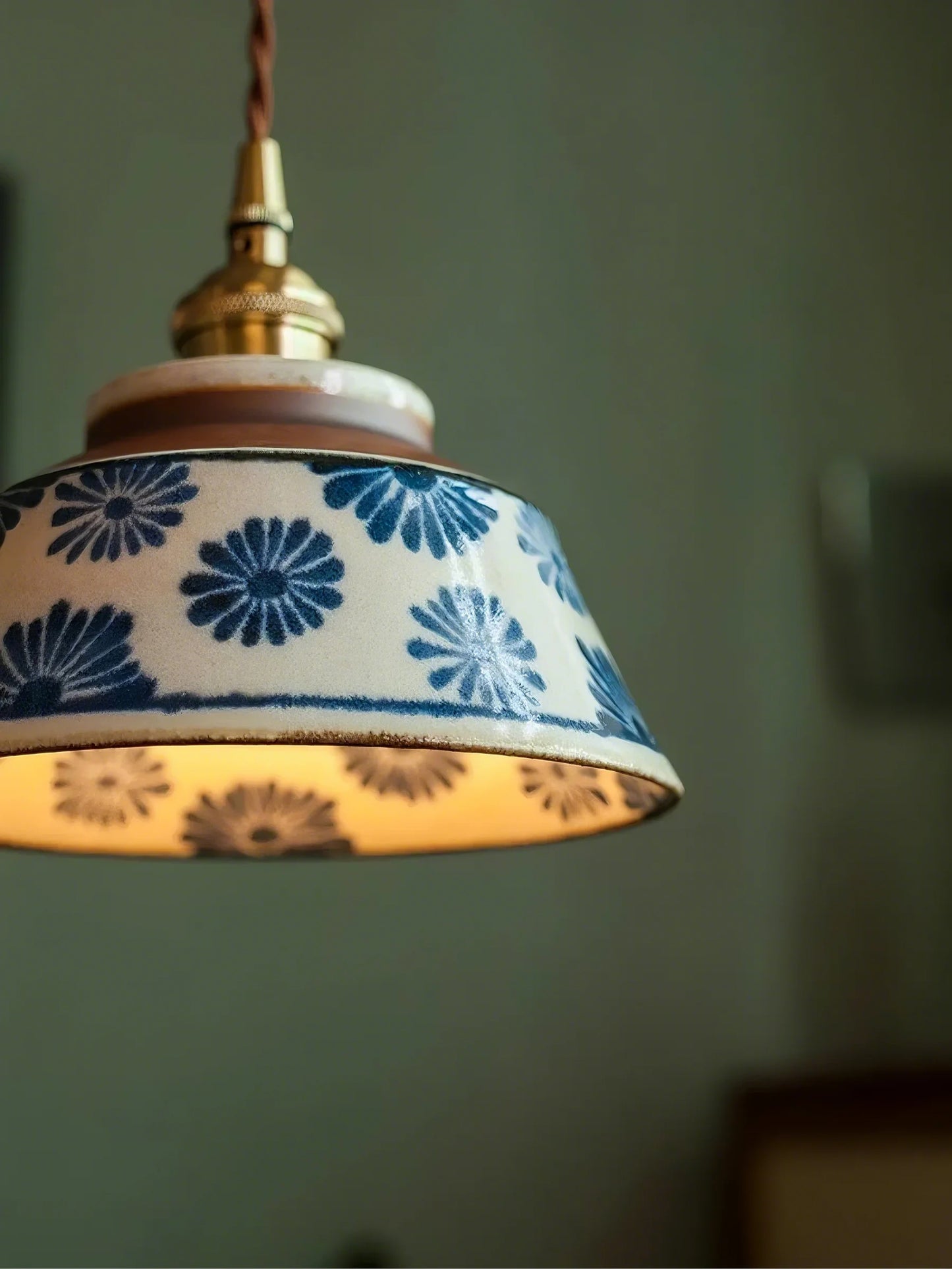 Hand-Painted Ceramic Pendant Light - Modefinity