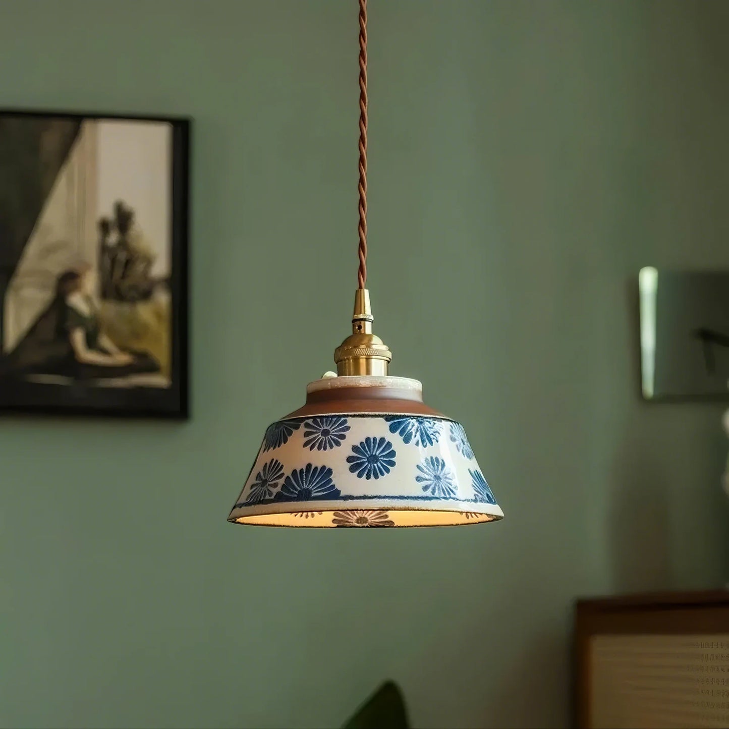 Hand-Painted Ceramic Pendant Light - Modefinity