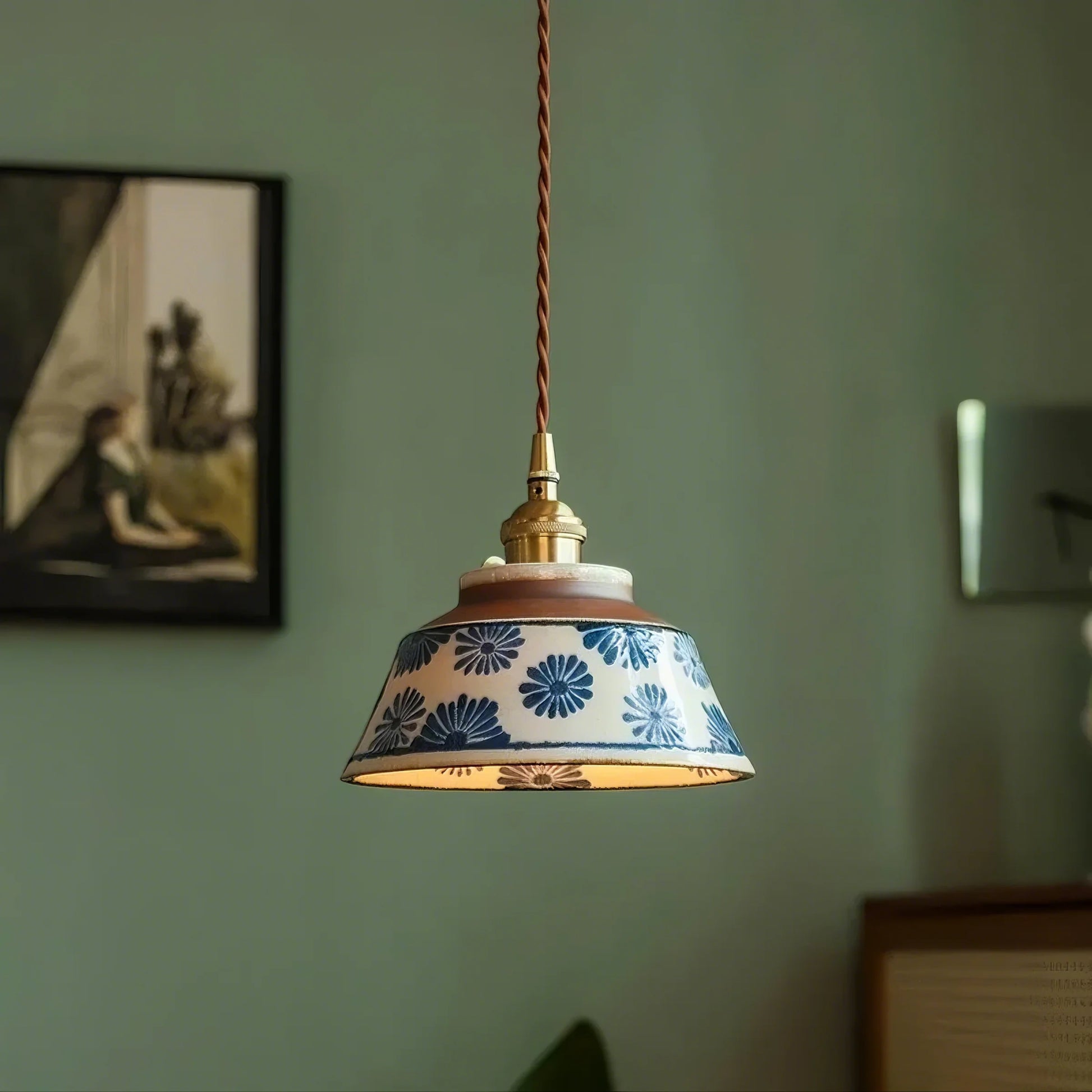 Hand-Painted Ceramic Pendant Light - Modefinity