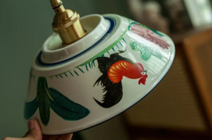 Hand-Painted Floral Ceramic Pendant Light - Modefinity