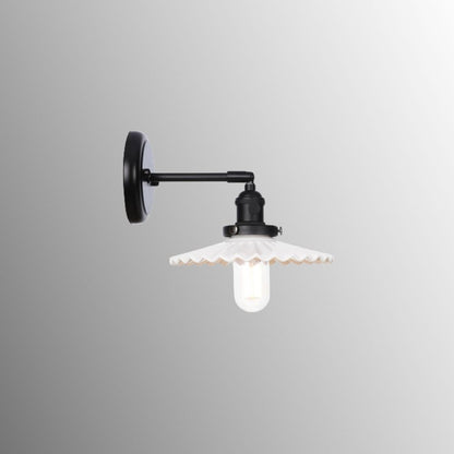 Black Fluted Ceramic Wall Light - 216ST - Modefinity