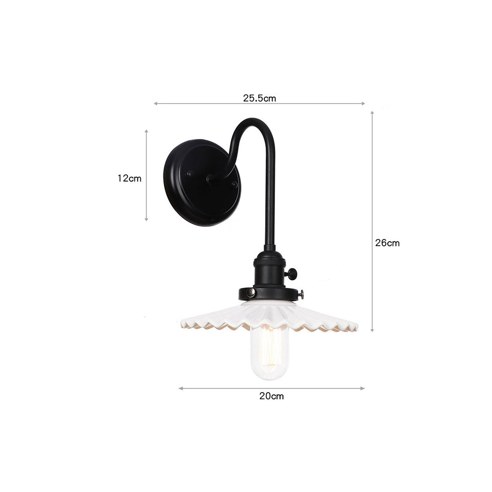 Black Fluted Ceramic Wall Light - 216ST - Modefinity