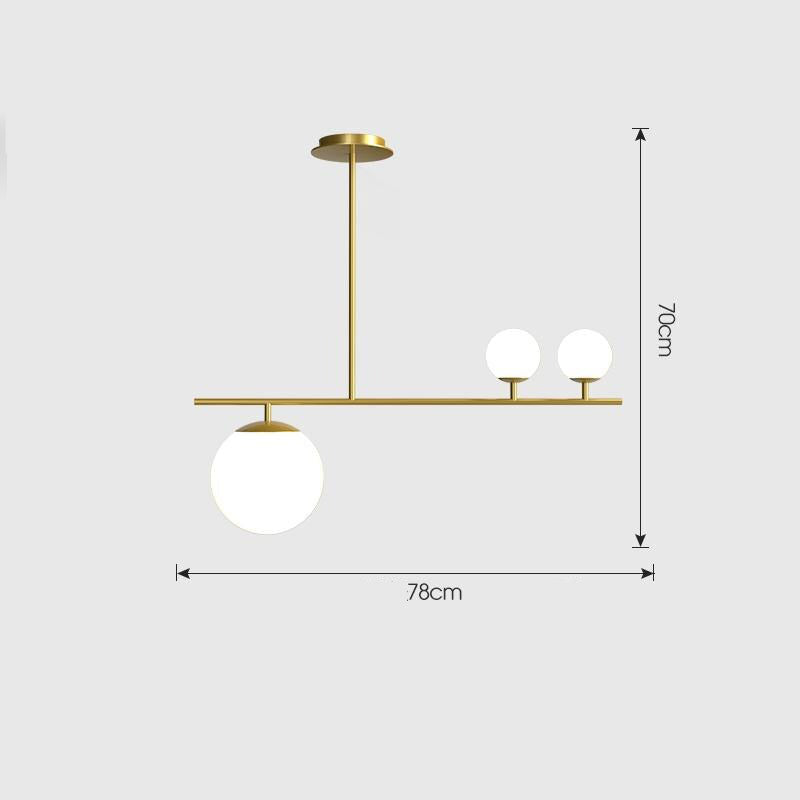 Modern Chandelier With Clear Frosted Globes - 2LCH5 - Modefinity