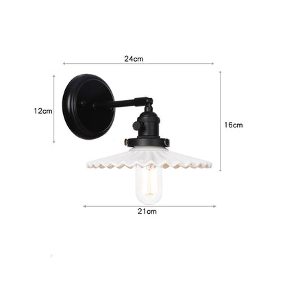 Black Fluted Ceramic Wall Light - 216ST - Modefinity