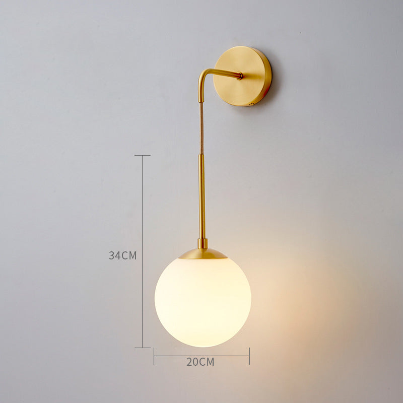 Frosted Glass Brass Wall Light - 234GBWL - Modefinity