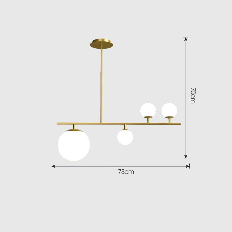 Modern Chandelier With Clear Frosted Globes - 2LCH5 - Modefinity