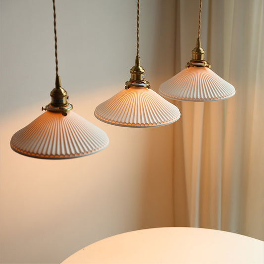 Ceramic Brass Pendant Light - 123PL