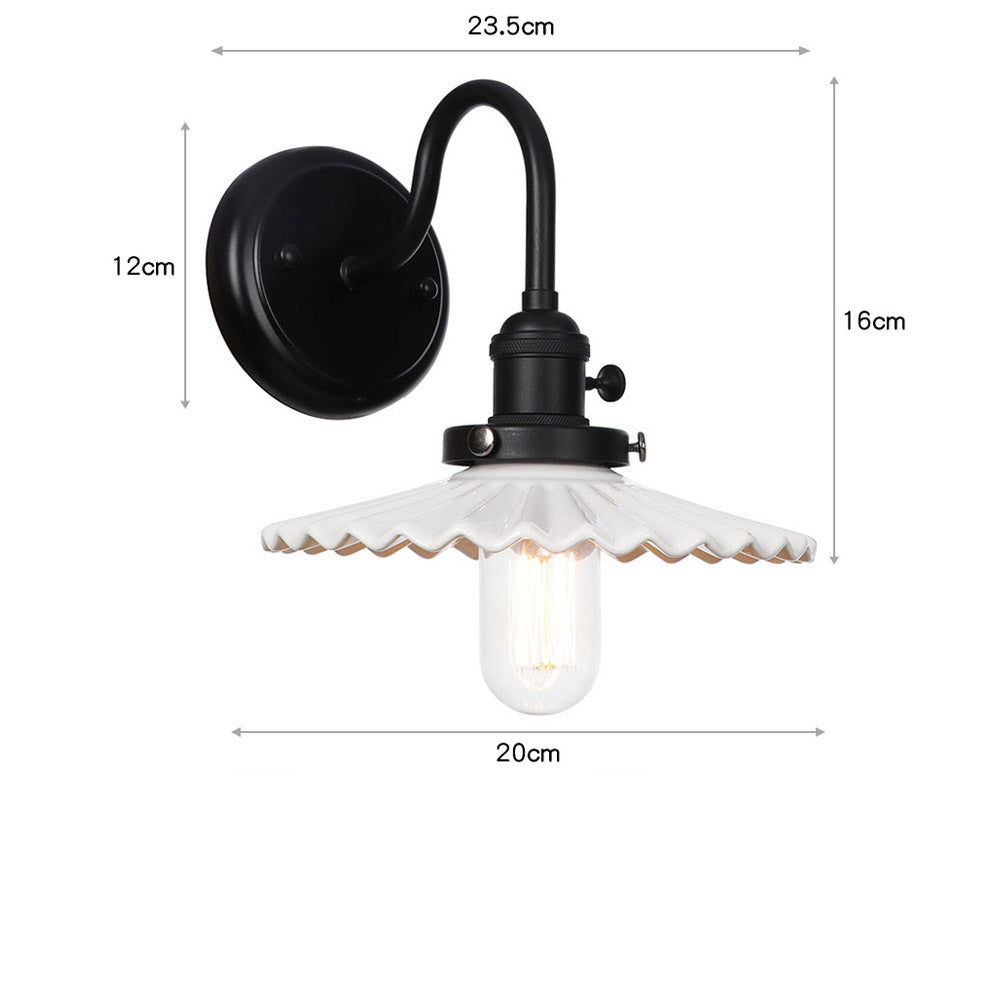 Black Fluted Ceramic Wall Light - 216ST - Modefinity