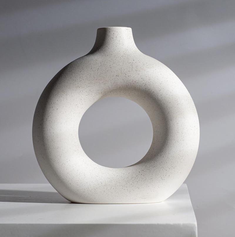 Japandi Round Ceramic Vase - Modefinity