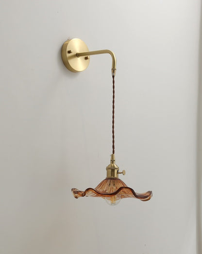 Flower Glass Brass Wall Light - 209GBWL - Modefinity