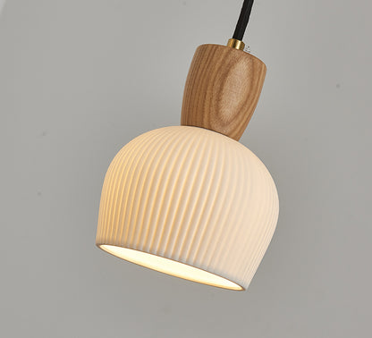 Japandi Wood Style Ceramic Pendant Light - 209CPL - Modefinity