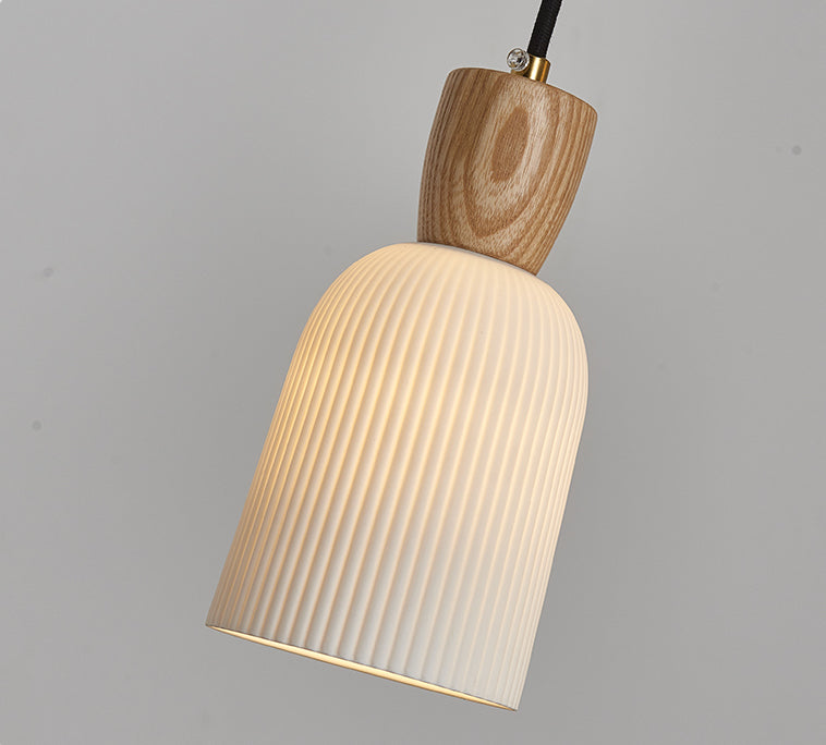 Japandi Wood Style Ceramic Pendant Light - 209CPL - Modefinity