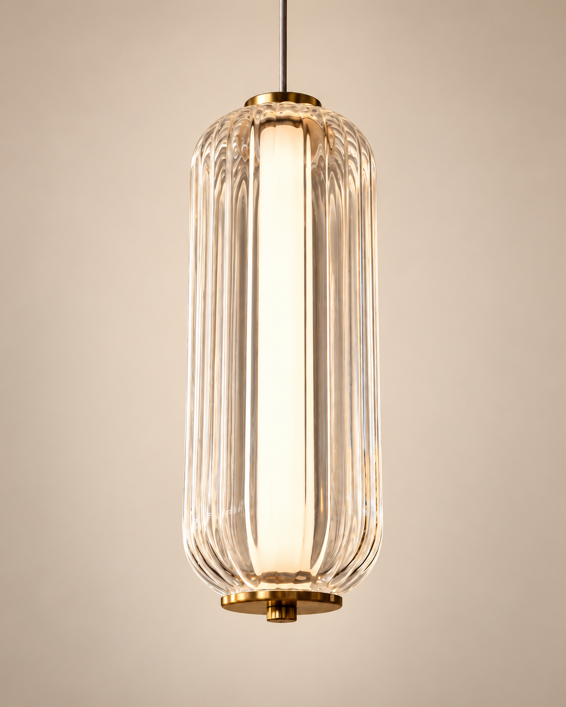 Elegant Fluted Glass Pendant Light