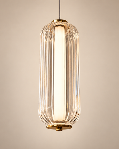 Elegant Fluted Glass Pendant Light