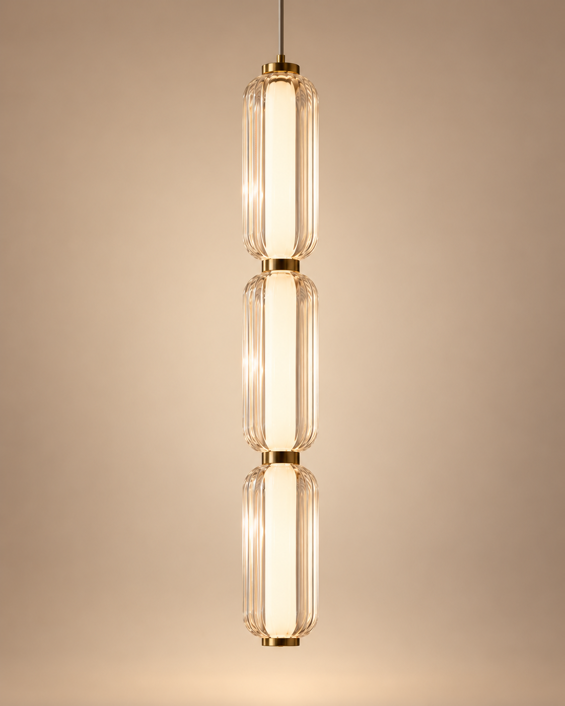 Elegant Fluted Glass Pendant Light