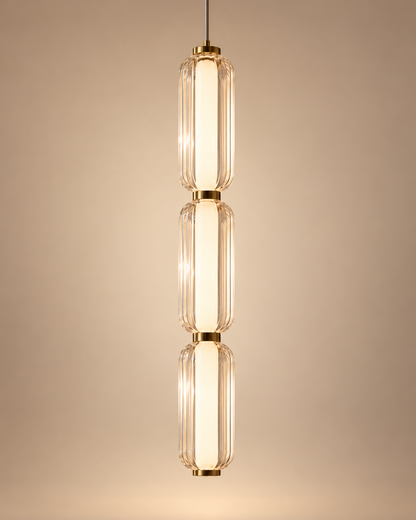 Elegant Fluted Glass Pendant Light