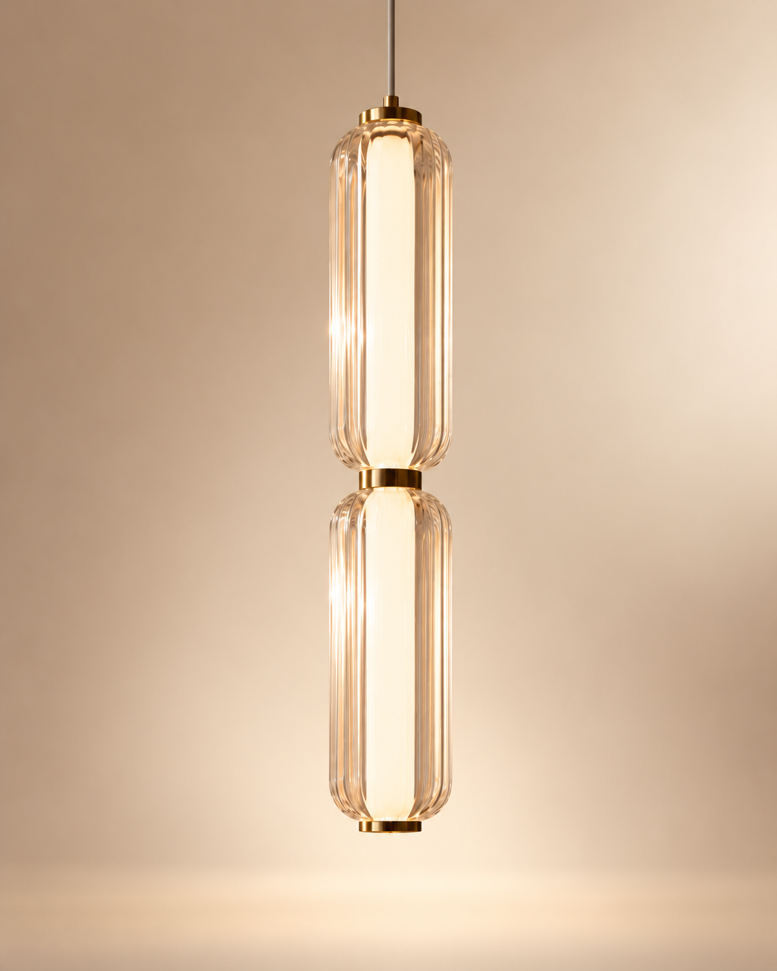 Elegant Fluted Glass Pendant Light