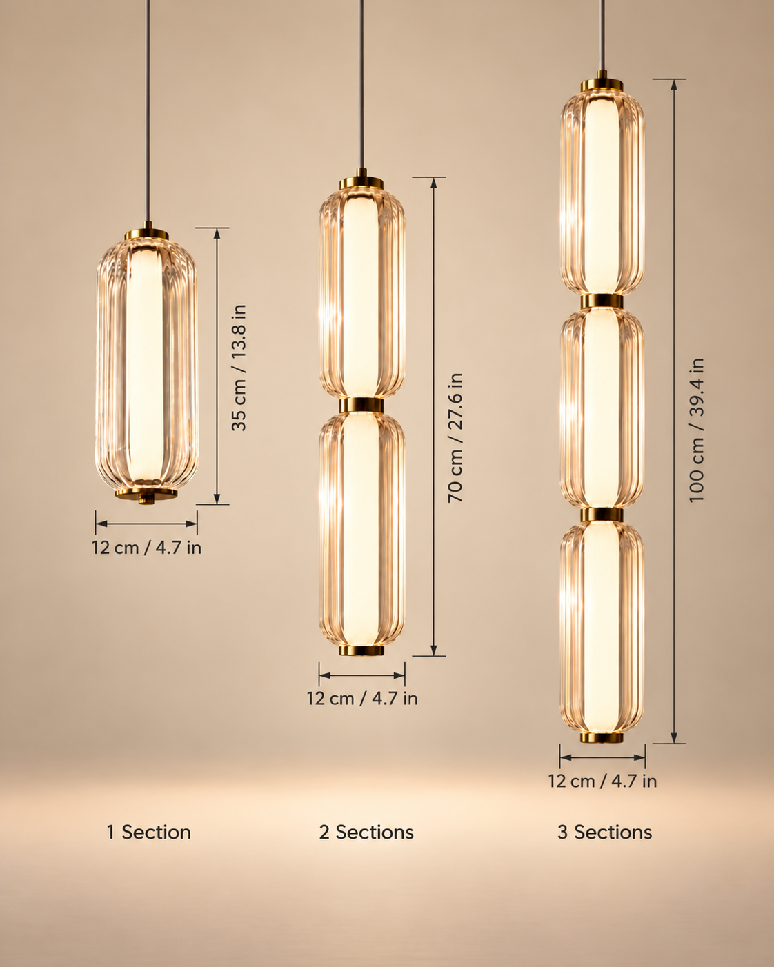 Elegant Fluted Glass Pendant Light