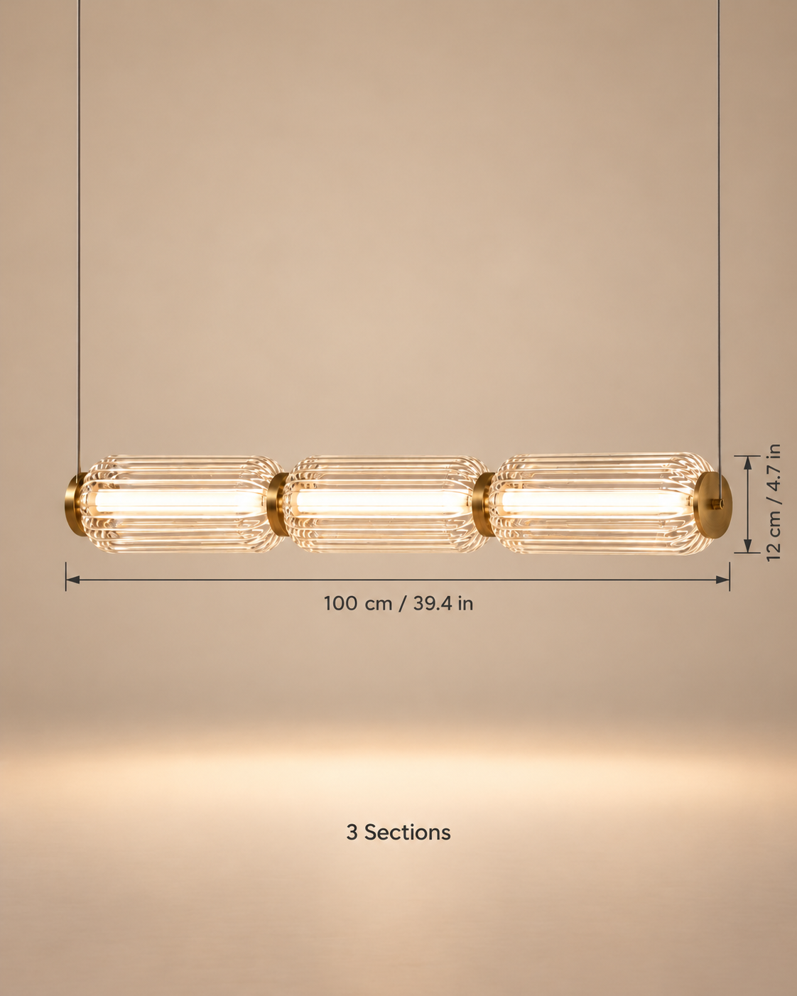 Elegant Fluted Glass Pendant Light