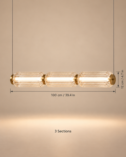 Elegant Fluted Glass Pendant Light