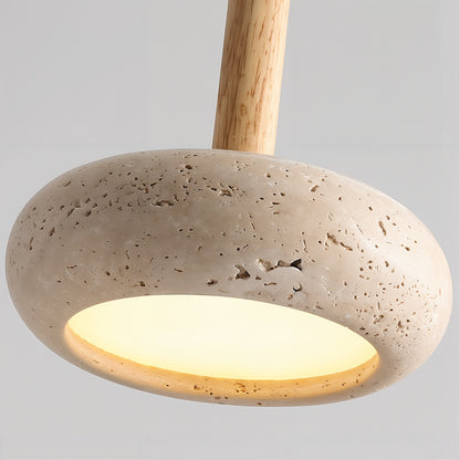 Modern Stone with Wood Pendant Lamp - Modefinity