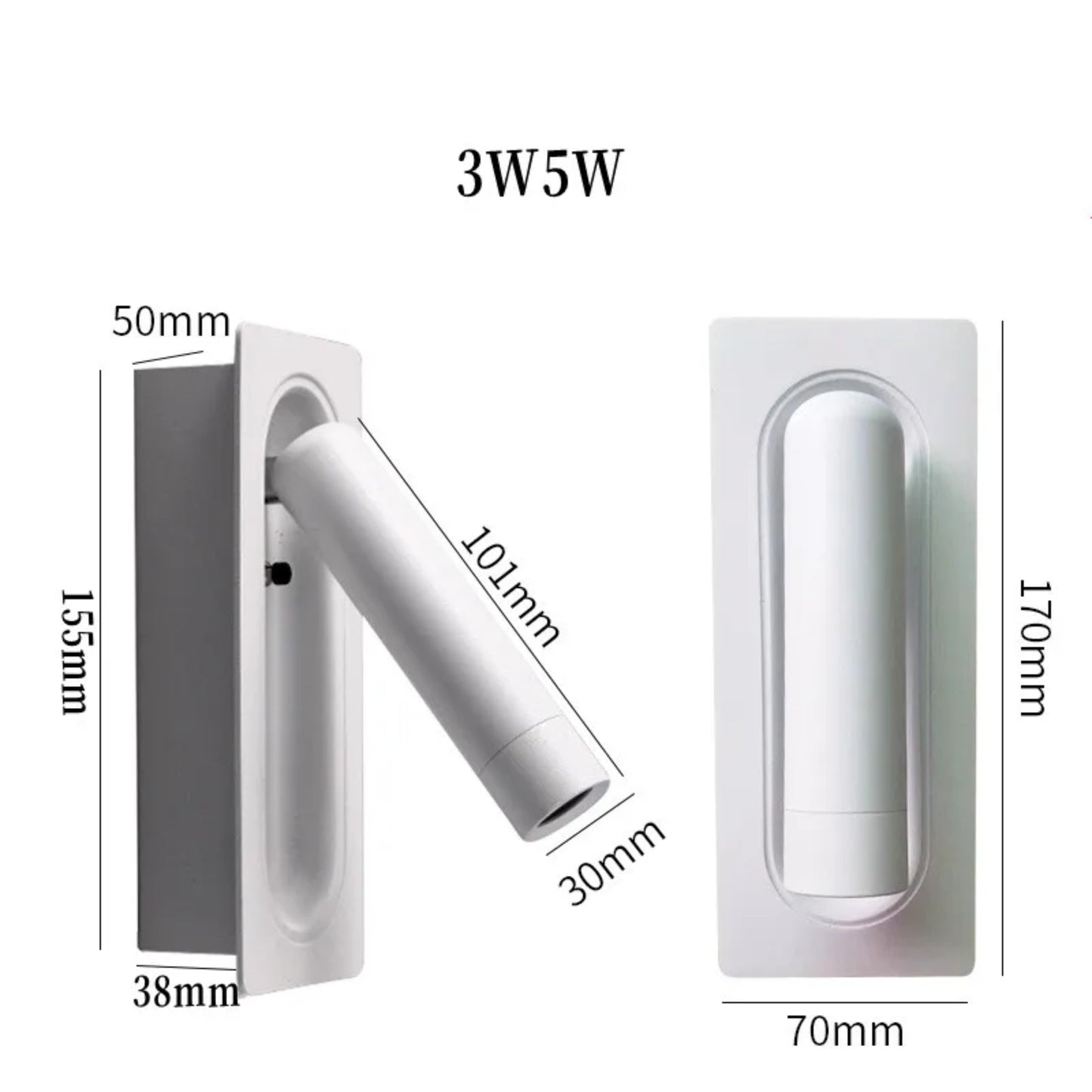 Sleek Adjustable LED Wall Reading Light – Modern Foldable Spotlight - Modefinity