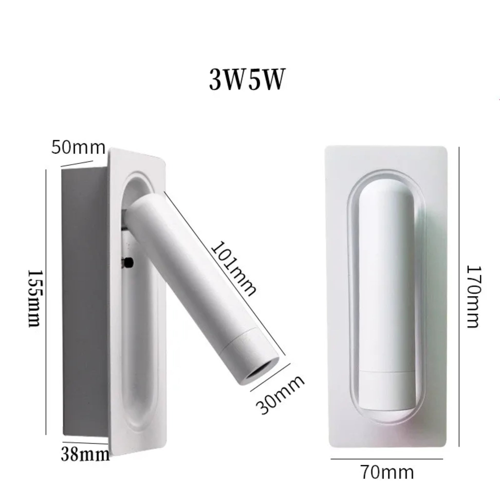 Sleek Adjustable LED Wall Reading Light – Modern Foldable Spotlight - Modefinity