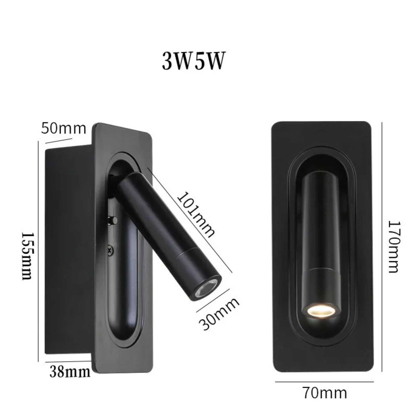 Sleek Adjustable LED Wall Reading Light – Modern Foldable Spotlight - Modefinity