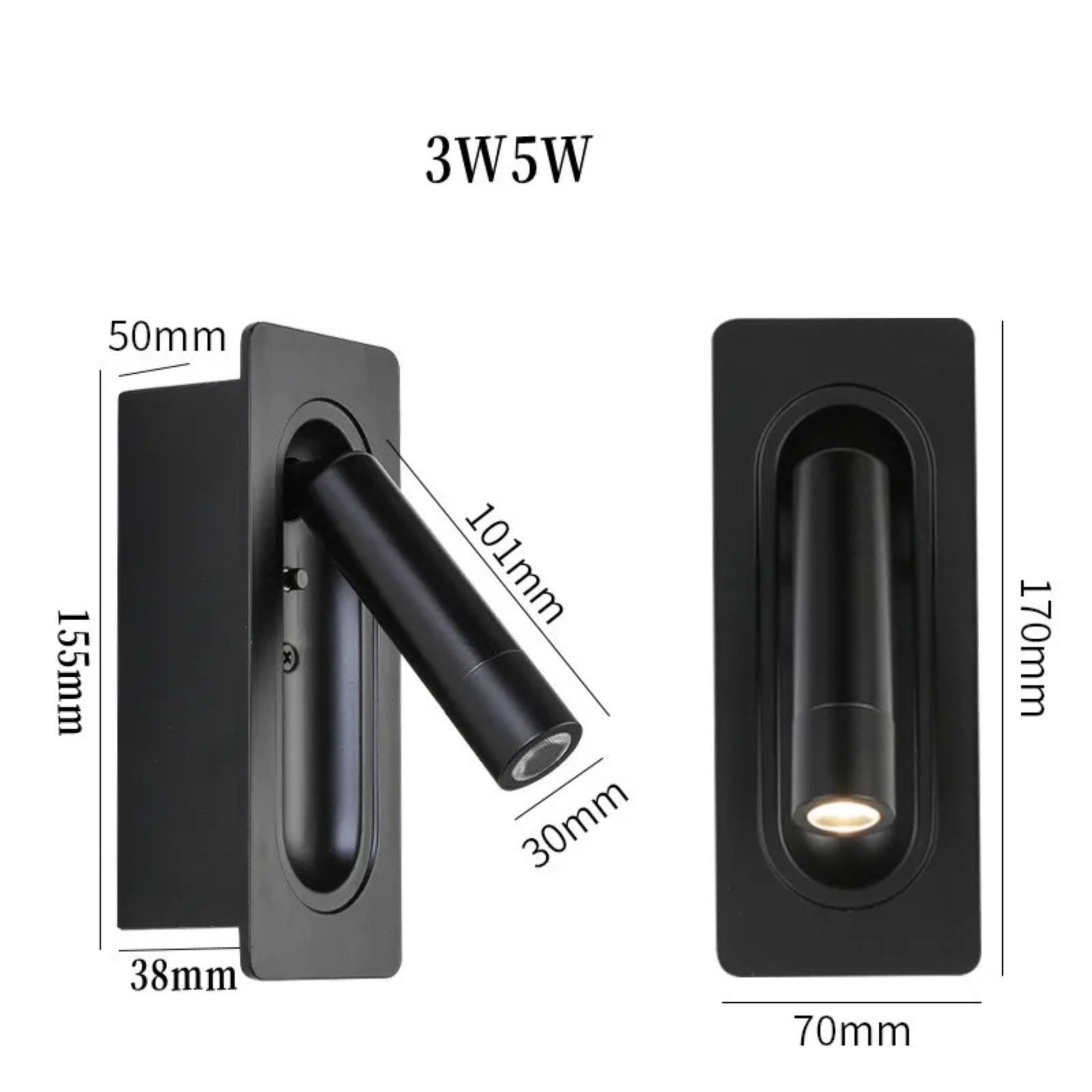 Sleek Adjustable LED Wall Reading Light – Modern Foldable Spotlight - Modefinity