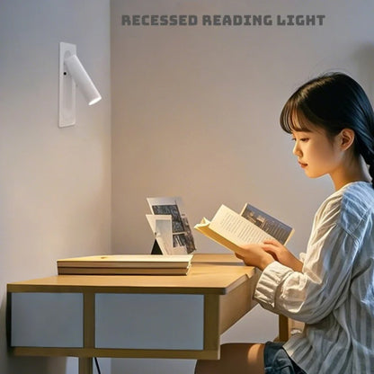 Sleek Adjustable LED Wall Reading Light – Modern Foldable Spotlight - Modefinity