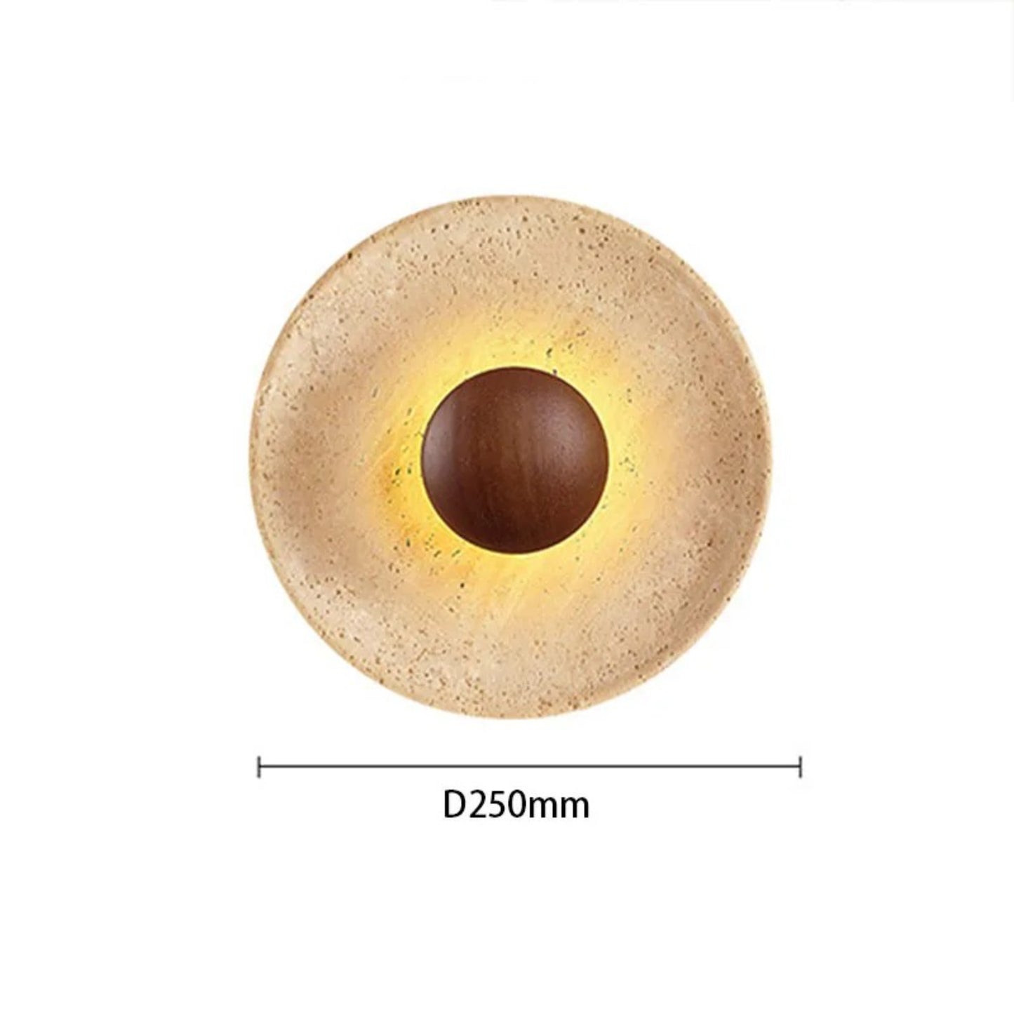 Solar Eclipse Stone & Wood Wall Light – Artistic Ambient Sconce - Modefinity