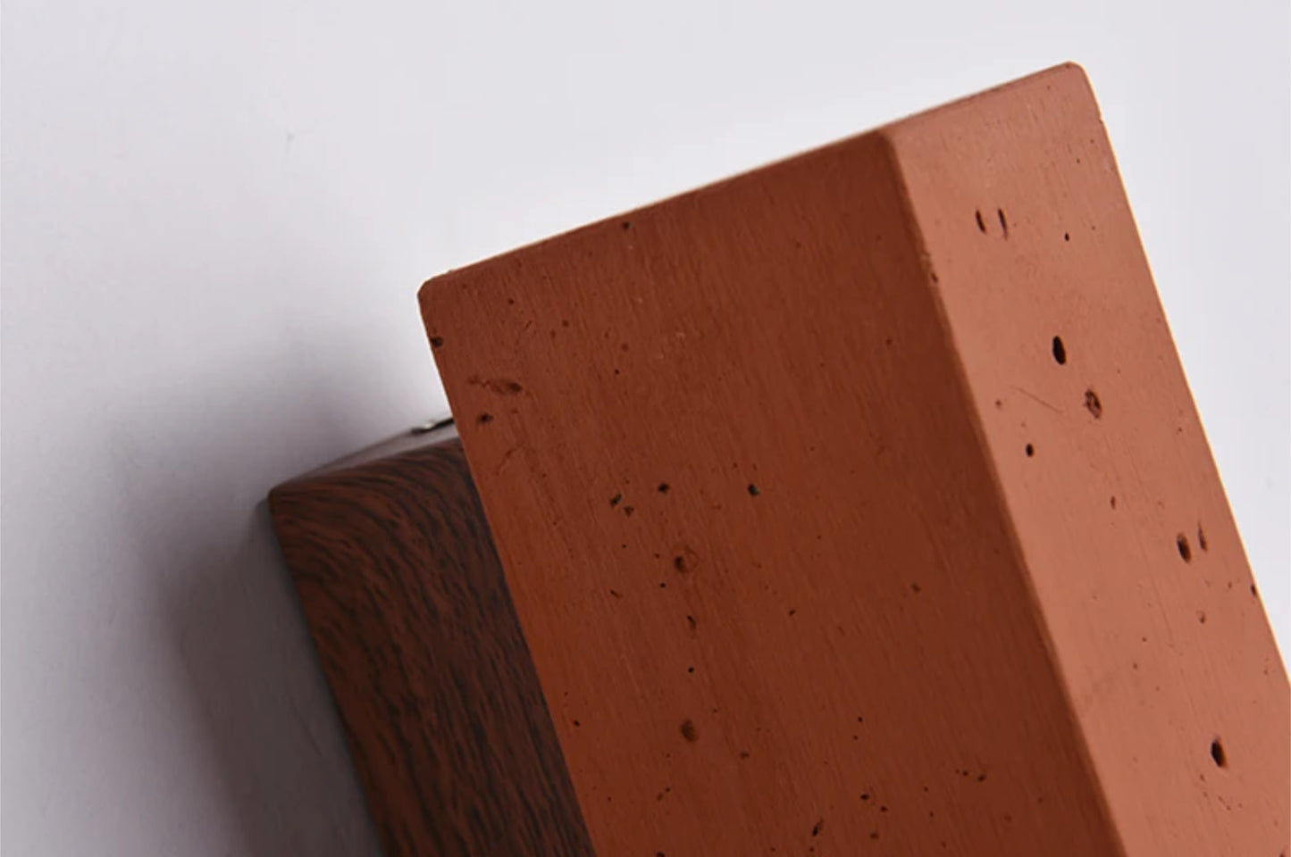 Terracotta Minimalist Wall Light – Modern Rustic Cylinder & Cube Design - Modefinity