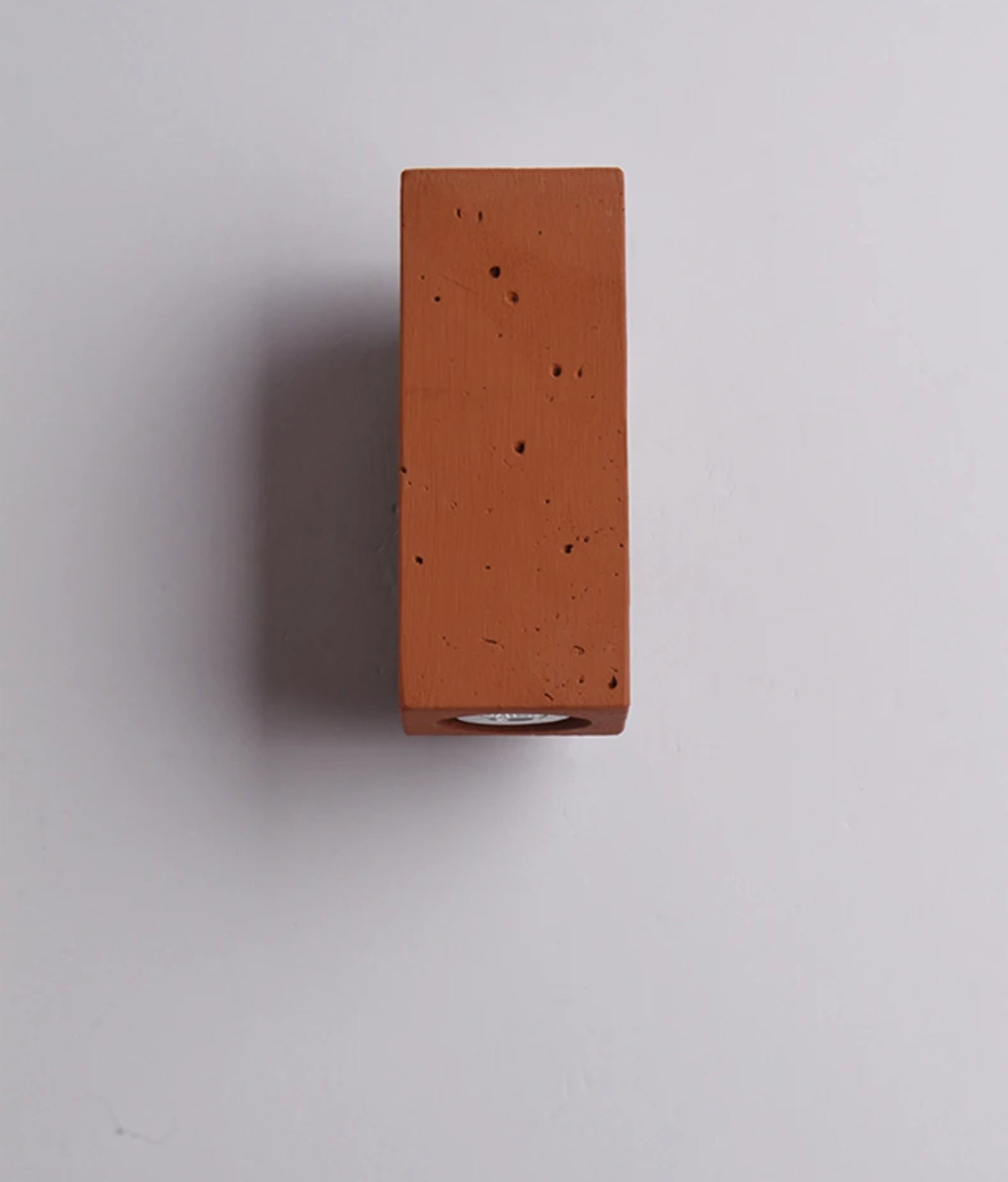 Terracotta Minimalist Wall Light – Modern Rustic Cylinder & Cube Design - Modefinity