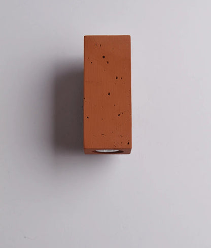 Terracotta Minimalist Wall Light – Modern Rustic Cylinder & Cube Design - Modefinity