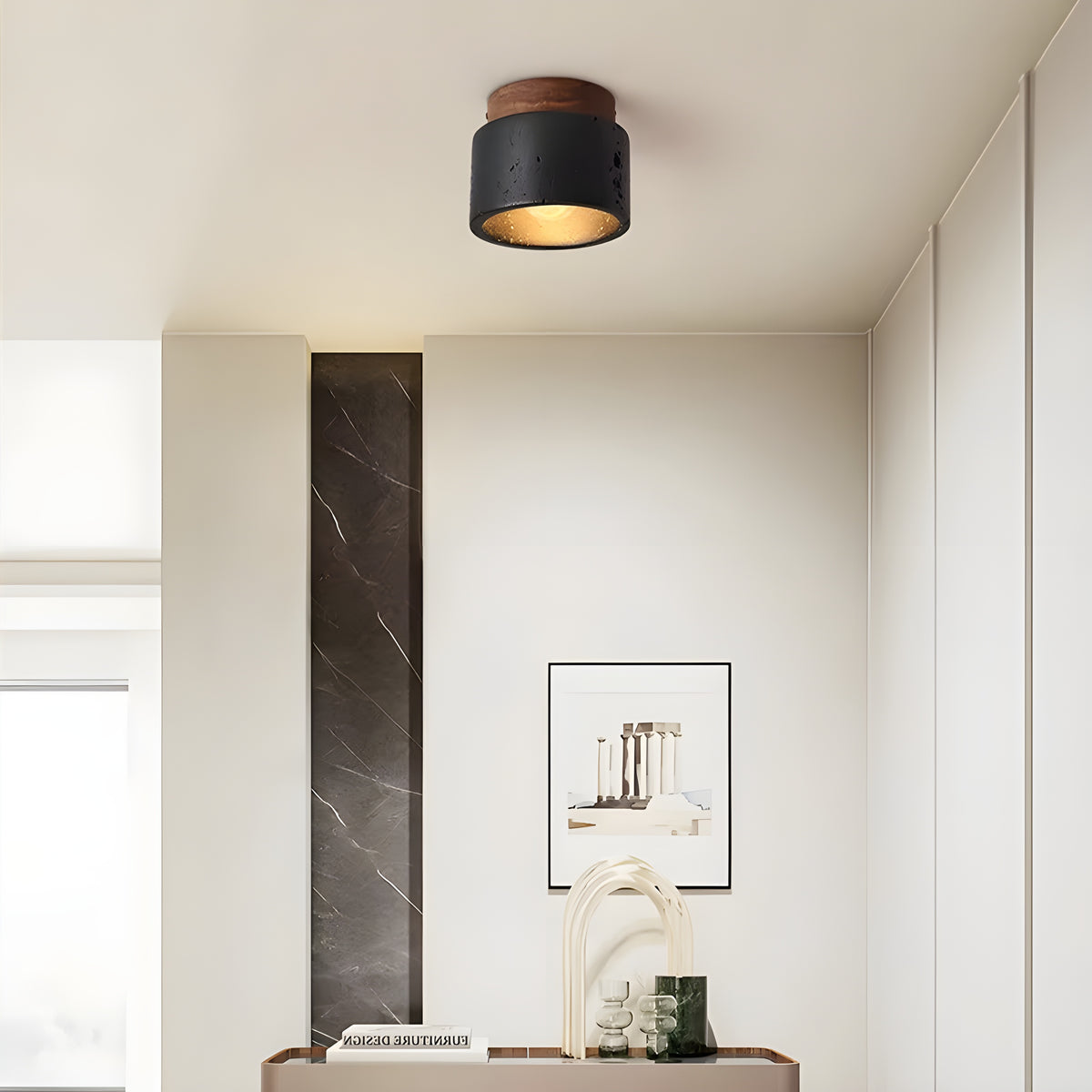 Photo inspiration: Gallery Detail: Travertine Walnut Flush Mount Ceiling Light