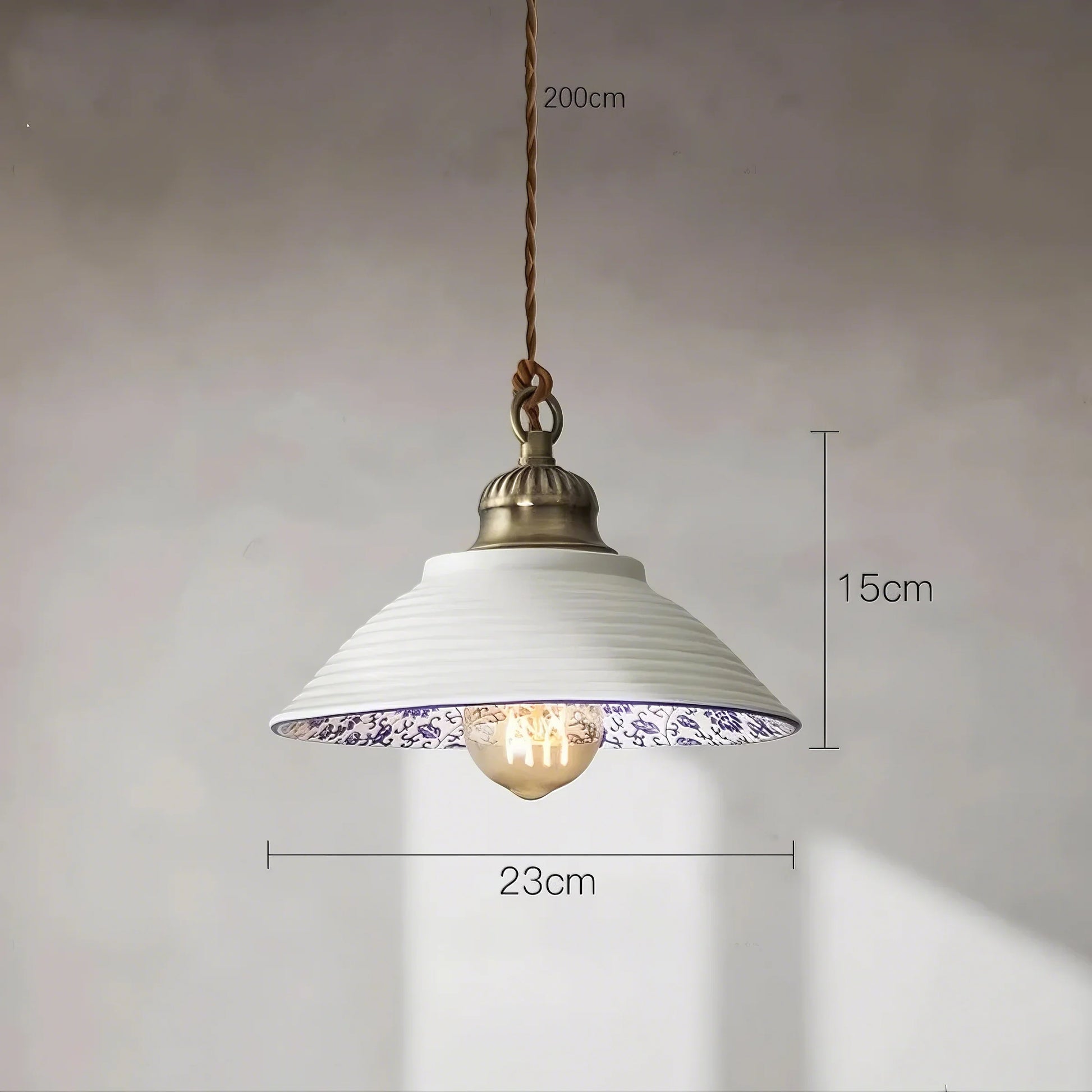 Vintage Floral Ceramic Pendant Light Trio - Modefinity