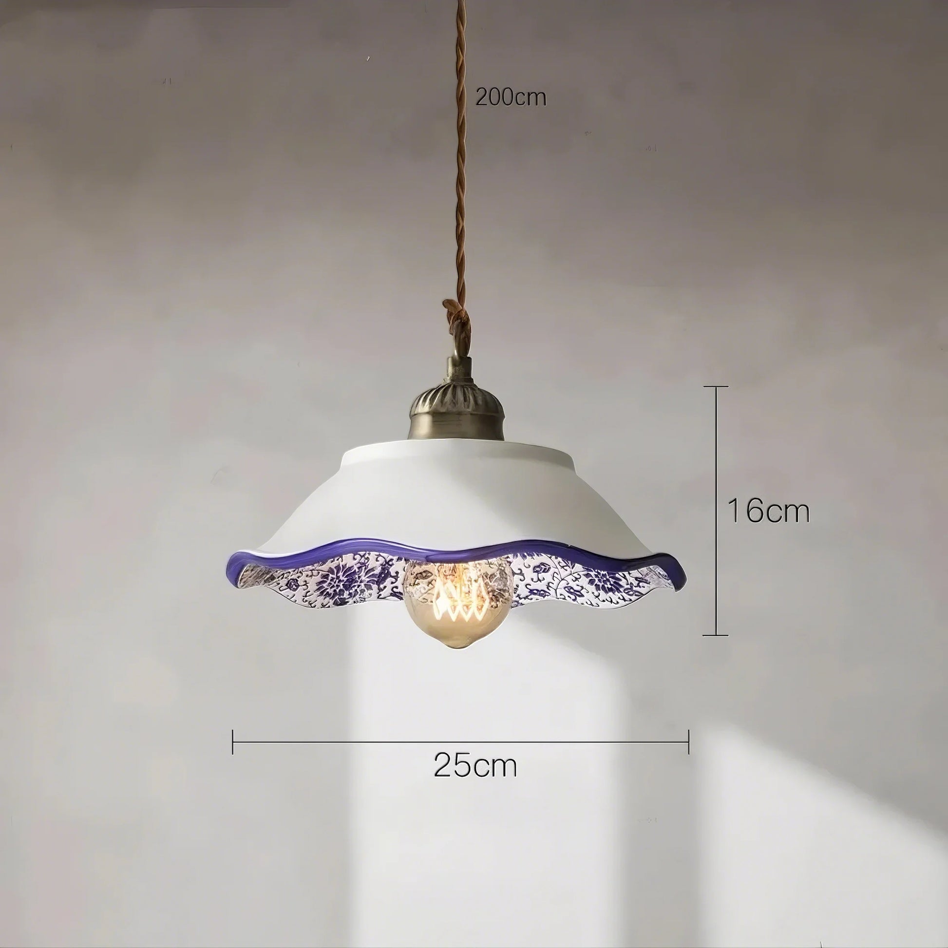 Vintage Floral Ceramic Pendant Light Trio - Modefinity