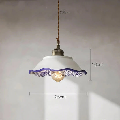 Vintage Floral Ceramic Pendant Light Trio - Modefinity