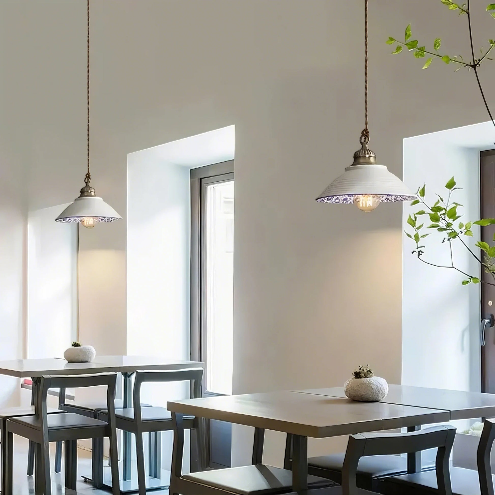 Vintage Floral Ceramic Pendant Light Trio - Modefinity