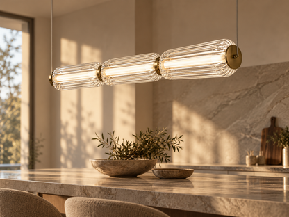 Elegant Fluted Glass Pendant Light