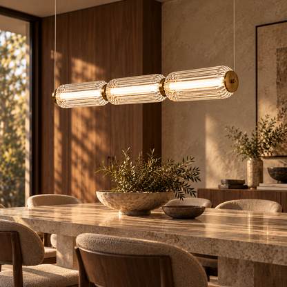 Elegant Fluted Glass Pendant Light