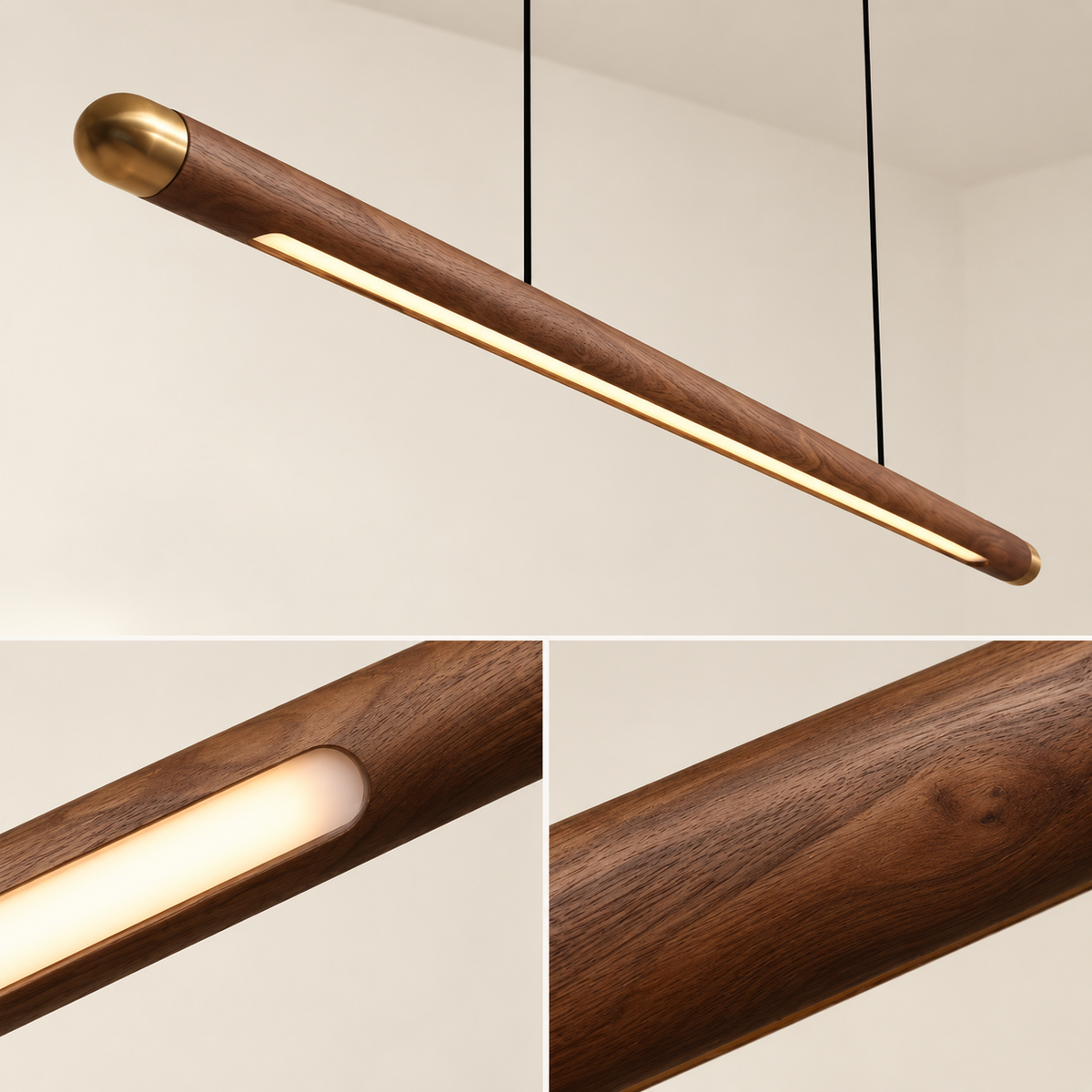 Minimalist Wooden LED Pendant Light