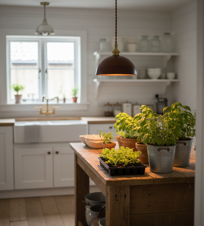 Walnut Wood Lampshade for Grow Bulbs – Stylish Plant Lighting Fixture