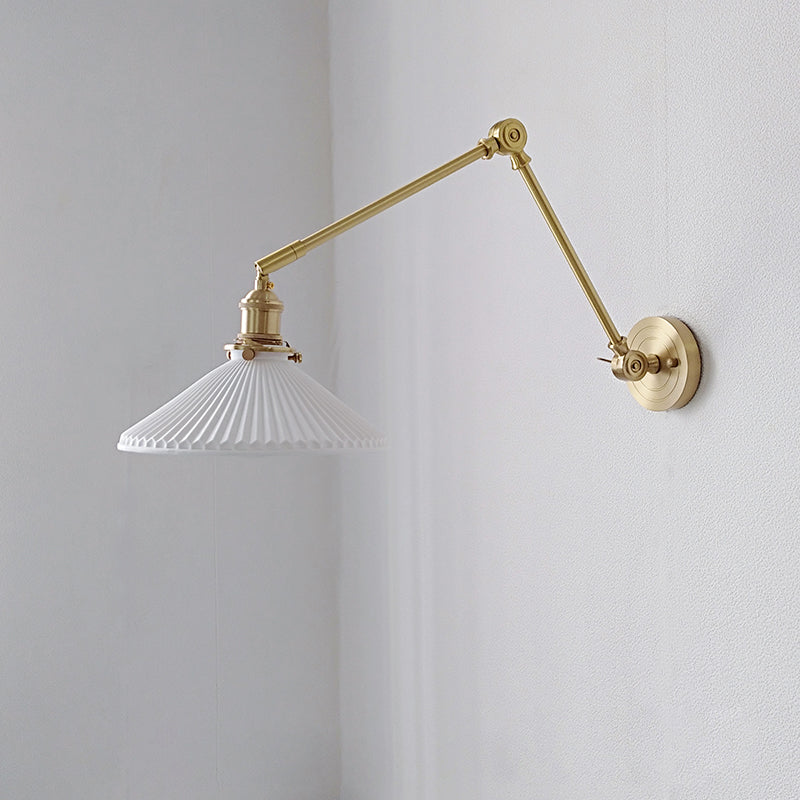 Swing Arm White Ceramic Wall Light - 227ST - Modefinity