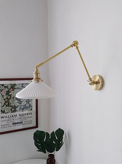 Swing Arm White Ceramic Wall Light - 227ST - Modefinity