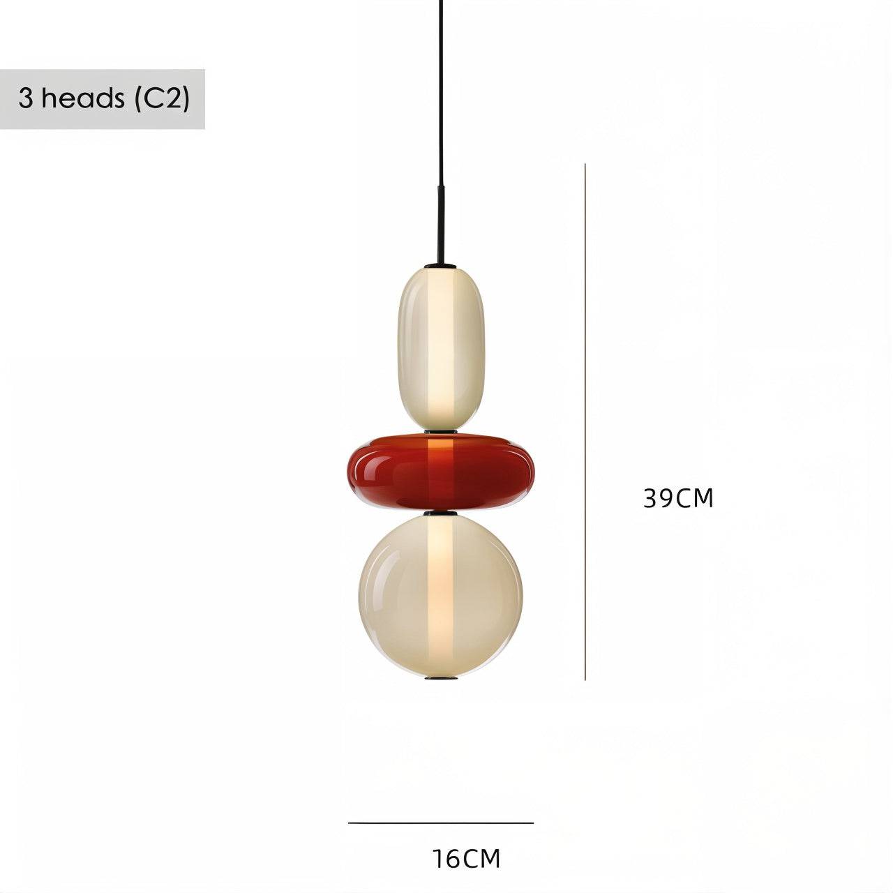 Juego de luces colgantes de vidrio artístico