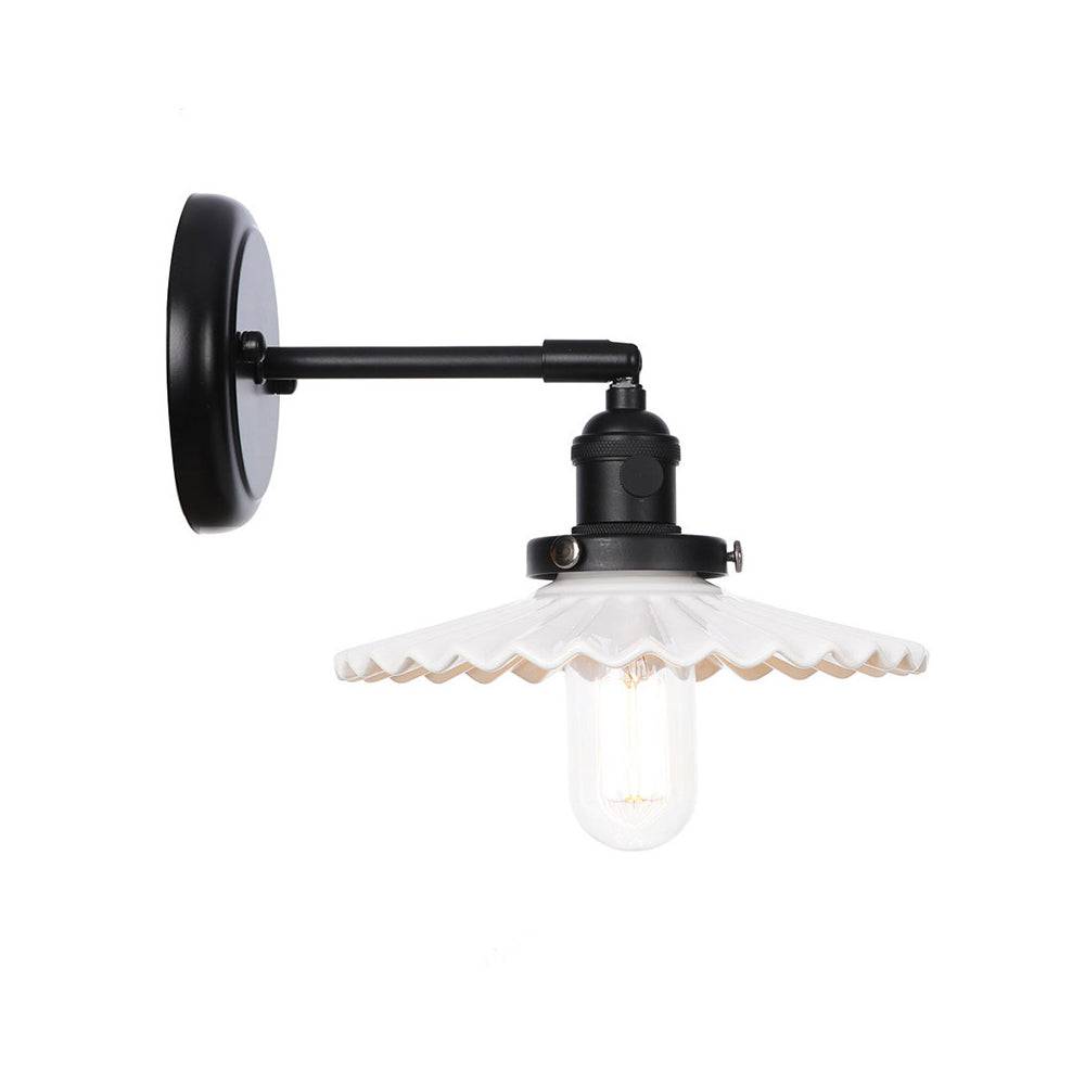 Black Fluted Ceramic Wall Light - 216ST - Modefinity