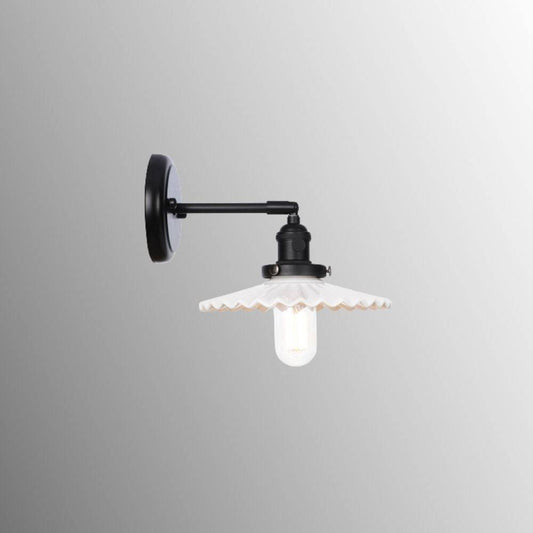 Black Fluted Ceramic Wall Light - 216ST - Modefinity