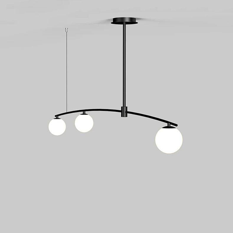 Black Modern Chandelier With Frosted Globes - 1LCH3 - Modefinity