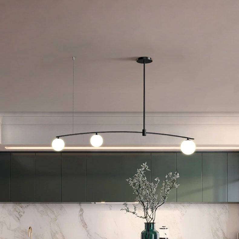 Black Modern Chandelier With Frosted Globes - 1LCH3 - Modefinity